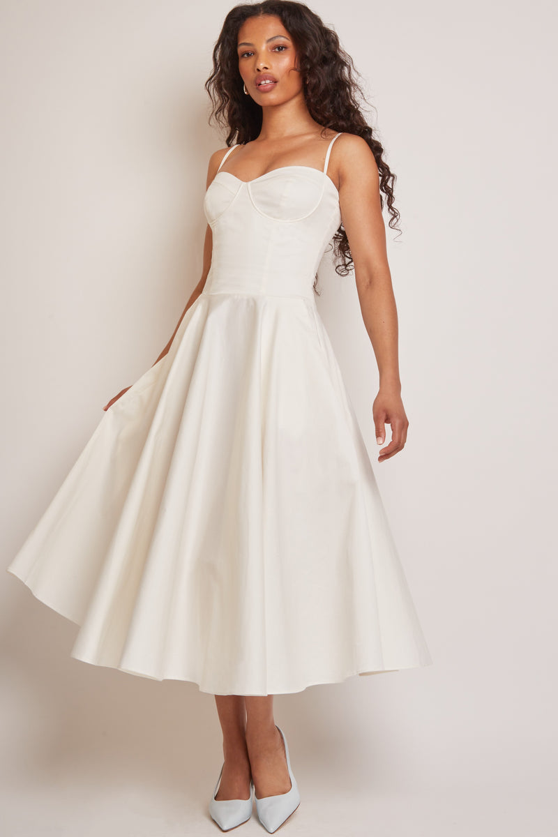 Shop Jade Vanilla Corset Midi Dress
