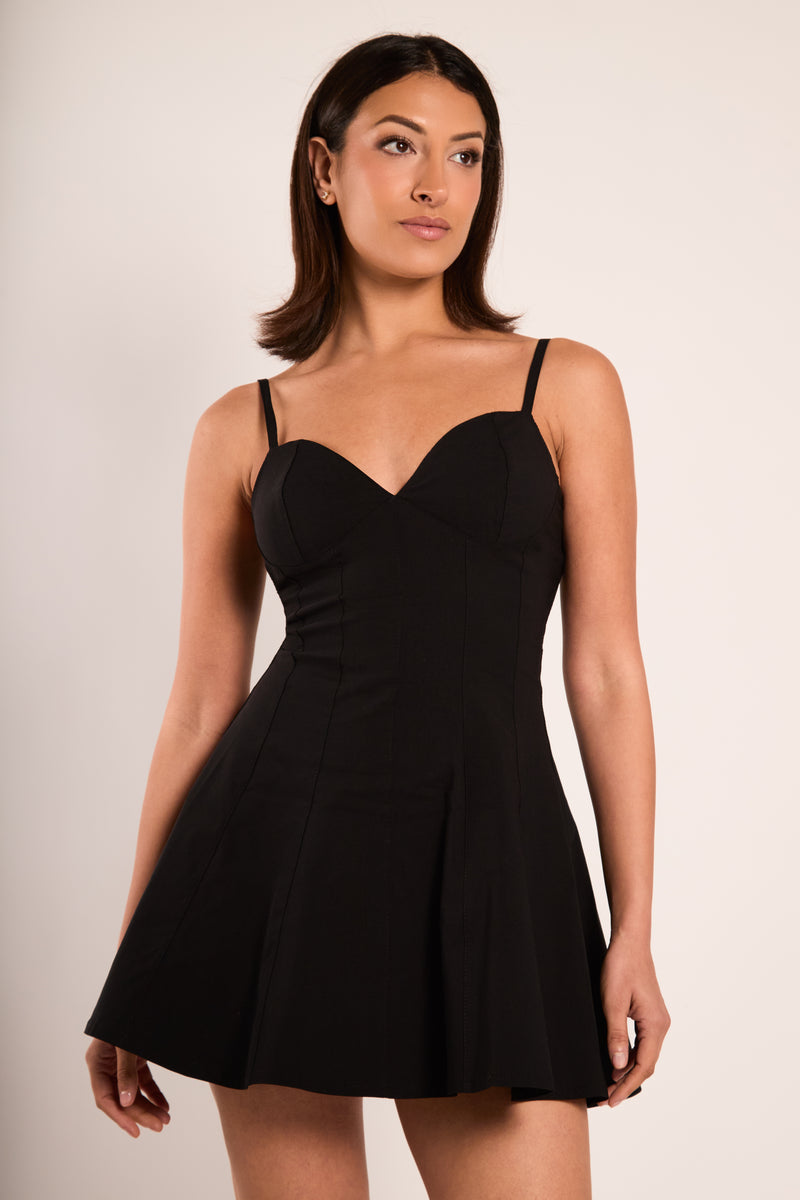 Lisa Black Sweetheart A Line Bengaline Mini Dress