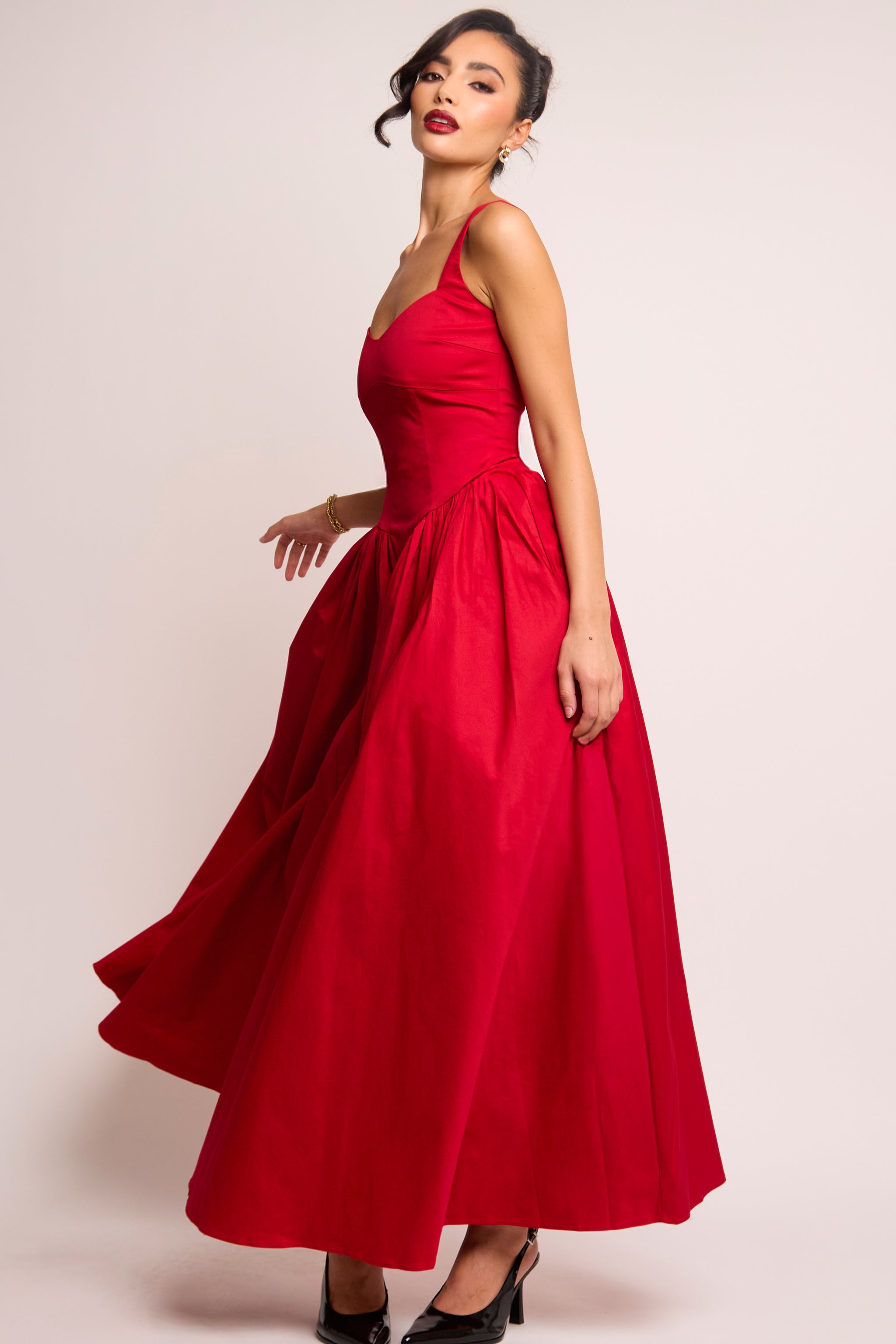 Cerra Red Sweetheart Gown Maxi Dress
