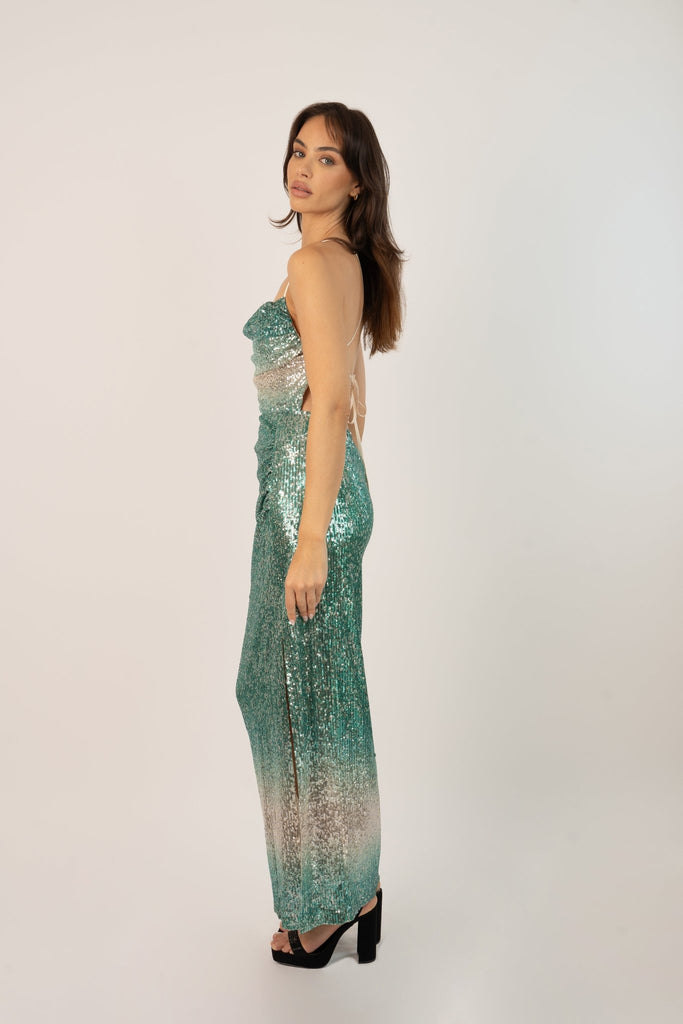 ADA Maxi Ombre Sequin Maxi Dress - Jadedroselondon