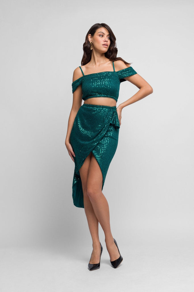 Ebbie Skirt in Emerald Green - Jadedroselondon