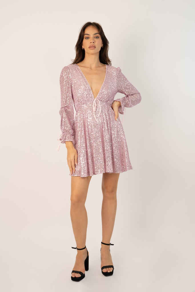 Kima Baby Doll Dress in Pink - Jadedroselondon