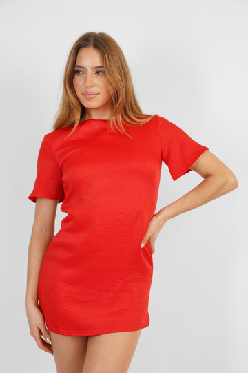 Kimber Tunic Dress in Red - Jadedroselondon