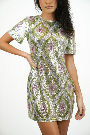 Kimber Tunic in Multi Sequin - Jadedroselondon