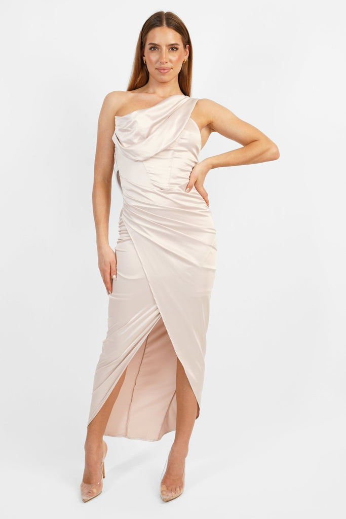 Mik Maxi Dress in Ecru - Jadedroselondon