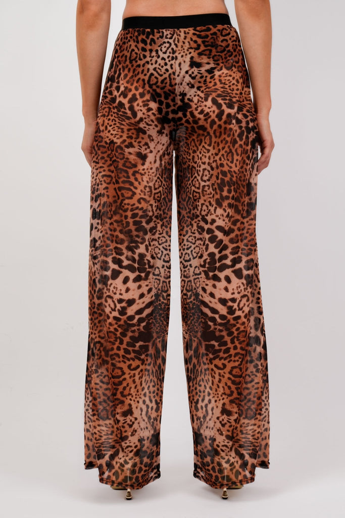 Nila Leopard Pants - Mesh - Jadedroselondon