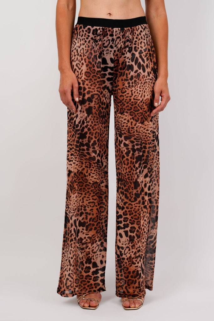 Nila Leopard Pants - Mesh - Jadedroselondon
