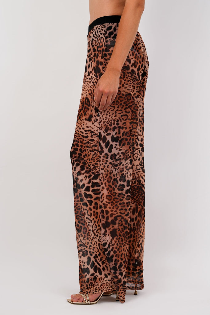 Nila Leopard Pants - Mesh - Jadedroselondon