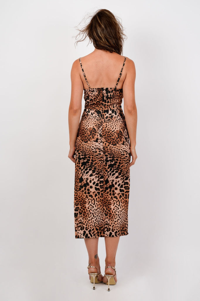 Penna Midaxi Dress in Leopard - Bustier detail - Jadedroselondon