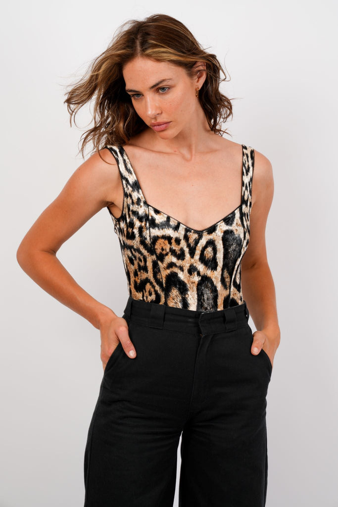 Wilma Leopard Bodysuit - Jadedroselondon