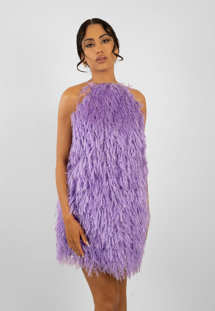 Jana Faux Fur Tunic Dress In Lilac - Turn Heads - Jadedroselondon