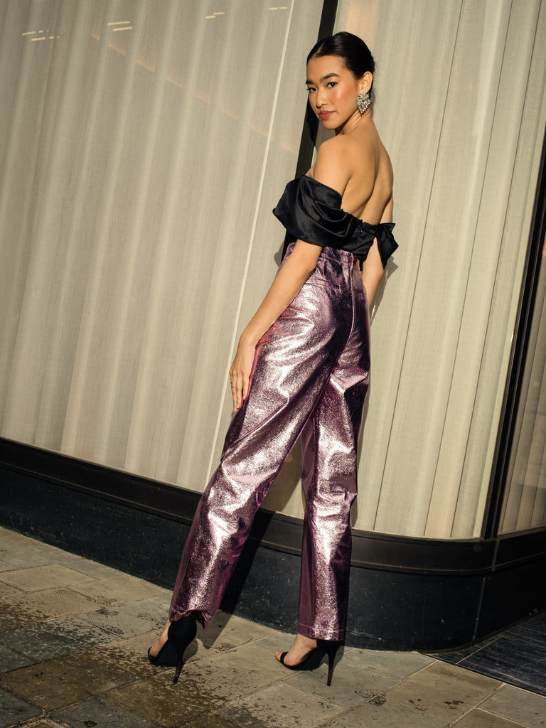 MiMi Metallic Trousers - Fashion Fit - Pink - Jadedroselondon