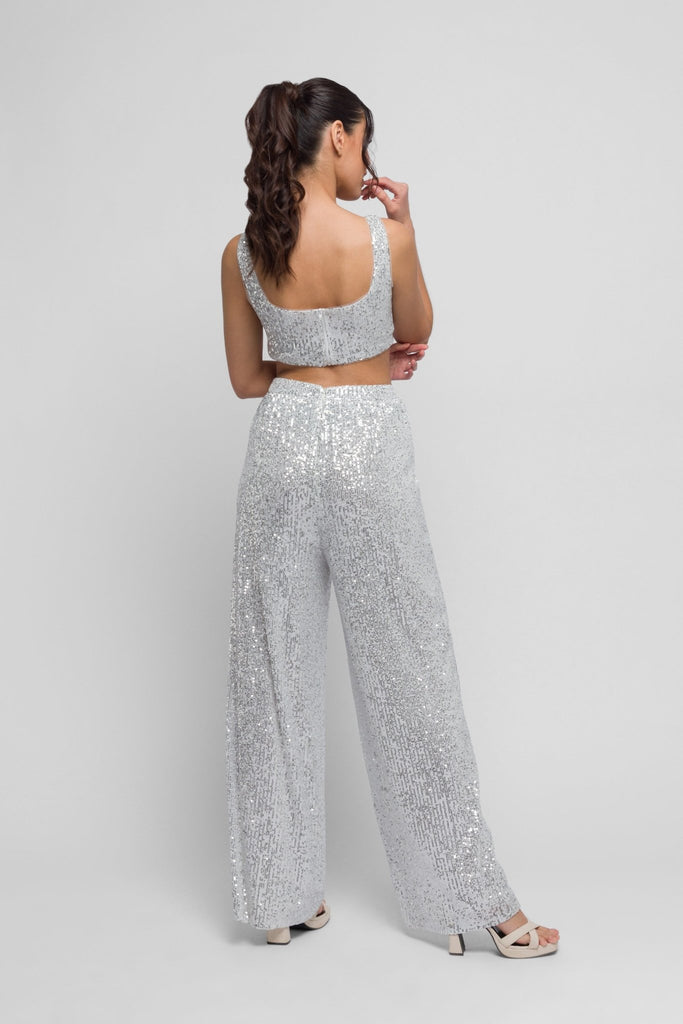 Sali Sequin Set in Silver. Dazzling & Versatile - Jadedroselondon